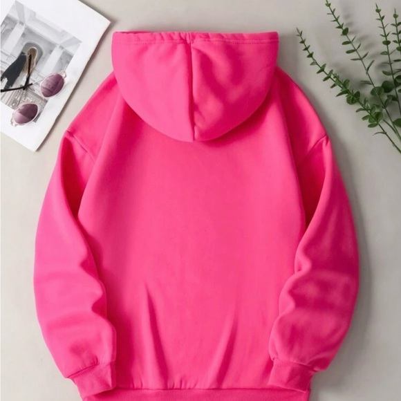 Cartoon Graphic Kangaroo Pocket Drawstring Thermal Lined Hoodie - Picture 1 of 4